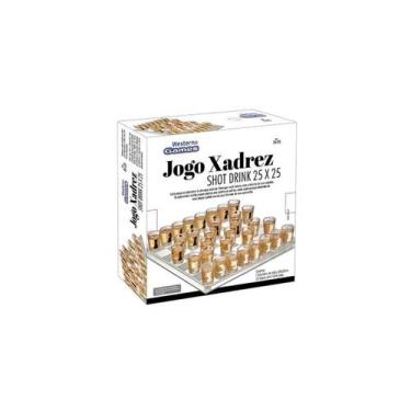 Imagem de Jogo Tabuleiro Xadrez Shot Drink 25x25cm - Hasukraft - Hauskraft