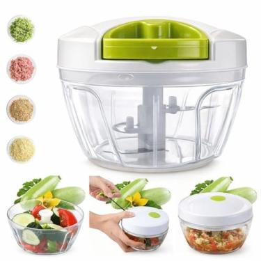 Imagem de Triturador de Alimentos Manual 3 Lâminas Inox Portátil Cozinha Em Esto