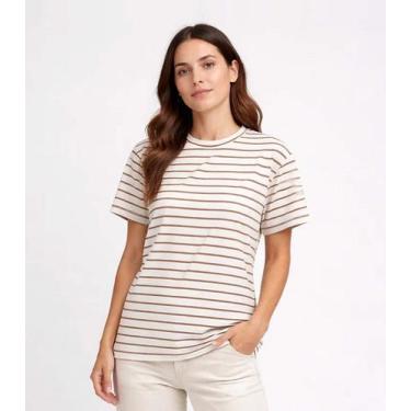 Imagem de Camiseta Feminina Básica Infinita Cor Marrom, M, Marrom