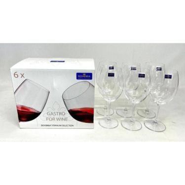 Imagem de Taças de Vinho Bohemia Royal Cristal Titanium Selection 6 pçs 580 ml.