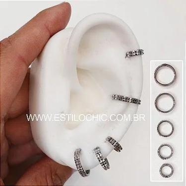 Imagem de Argola clicker de titânio pirâmide dourada com fecho - no-brand, 10MM