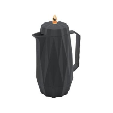 Imagem de Garrafa Termica Plastico Diamond Cinza 1l 1856 Lyor, 1L, Cinza