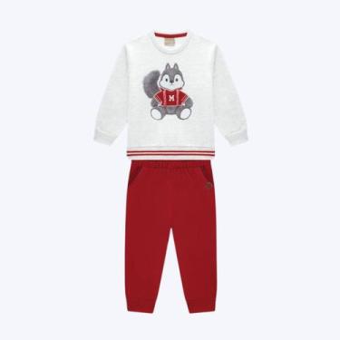 Imagem de Conjunto Moletom Bordado Esquilo Infantil Menino Milon 2000812 Mescla 