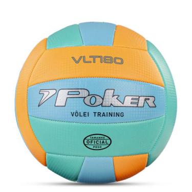 Imagem de Bola de Volei Poker Training VLT 180 05843, Laranja, Celeste, Verde