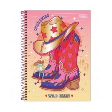 Imagem de Caderno 10 Matérias Capa Dura West Girl Tilibra, rosa bota