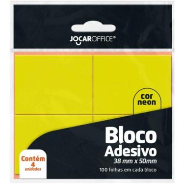 Imagem de Bloco de Recado Autoadesivo Amarelo Neon 38X50MM 100FLS. BL.C/04 - Leo