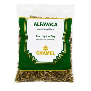Imagem de Alfavaca Mista Chamel 30g Folhas Seca Produto Original
