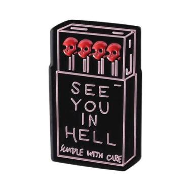 Imagem de Broche De Halloween Com Tema De Terror, Esqueleto E Punk, Em Formato D