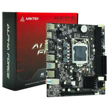 Imagem de Placa Mãe Arktek AK-B75M EL com Socket LGA 1155 e Saída VGA DDR3 Original com Garantia de 12 Meses