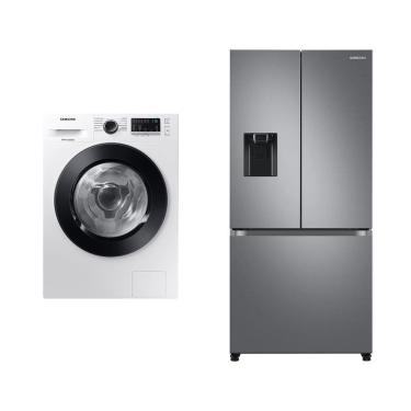 Imagem de Lava e seca Samsung WD11M 120 + Geladeira Samsung RF49 3 Portas Inox c/ 470L 120