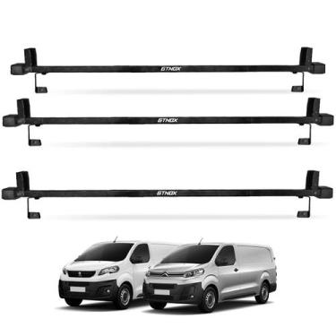 Imagem de Rack Suporte de Teto 1,60m Expert Jumpy 2018 a 2024 Preto Kit Com 3 - 