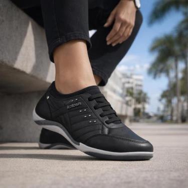Imagem de Tênis Casual Calce Fácil Conforto Feminino Kolosh Preto 35, Preto, 35