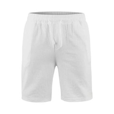 Imagem de Calças Curtas De Algodão E Linho Respiráveis Para O Verão Masculino, C