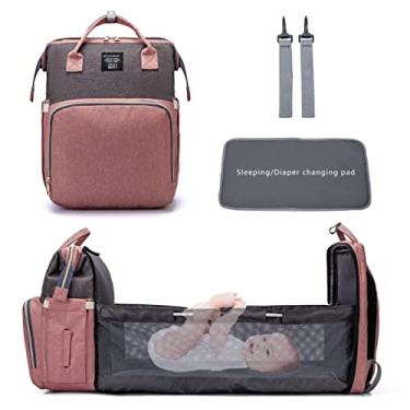 Imagem de Mochila Maternidade Multifuncional 3 em 1, IBMKIDS (Rosa e Cinza)