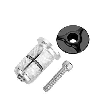 Imagem de Fone de ouvido Keenso para haste de bicicleta, haste de fone de ouvido, tampa superior de liga de alumínio, expansor de garfo de bicicleta 1/1,2 cm (preto)