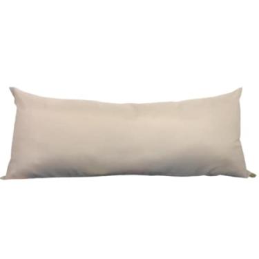 Imagem de Capa de Almofada Decorativa 35X95 Bege Com Zíper Sem Refil Para Almofadão Encosto Sofá Cama Poltrona