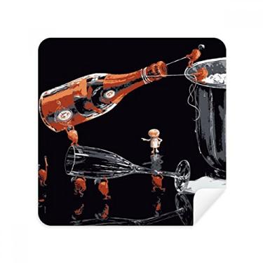 Imagem de Vidro Bootle Decoração de Balde de Gelo Pano Limpador de Tela Tecido de Camurça Pacote com 2