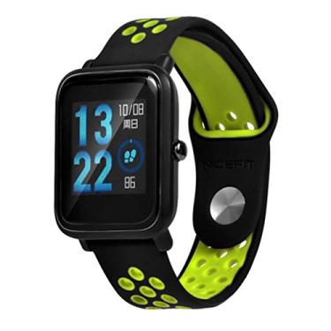 Imagem de Pulseira De Silicone Para Amazfit Bip Xiaomi 20mm Nova Fecho Invertido (Preto com Verde)
