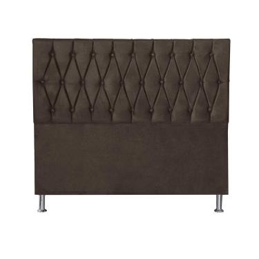 Imagem de Cabeceira Casal 1,95m Paris Suede Marrom Dal Poz Estofados