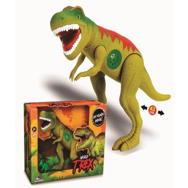 Imagem de Boneco Dinossauro Tirano Rex World Grande 43cm com Som Menino Criança Pequena - Adijomar Brinquedos