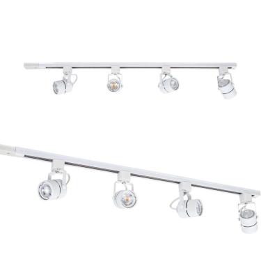Imagem de Trilho Eletrificado Branco 1m + 4 Spot + 4 LED Dicroica Mr16 3000K St2070