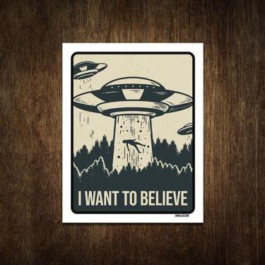 Imagem de Placa Decorativa - I Want To Believe Aliens Alienigena 18X23