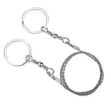 Imagem de Pilipane Engrenagem de sobrevivência de motosserra de bolso,serra angular portátil de aço inoxidável 304, vacas usam serras de arame sem chifres, madeira serrada ao ar livre para campers mochileiros pescadores caminhantes