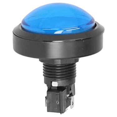 Imagem de Hilitand Botão do jogo, botão de interruptor de 60 mm grande convexo com luz LED, para console de jogos de máquina de guindaste (azul)