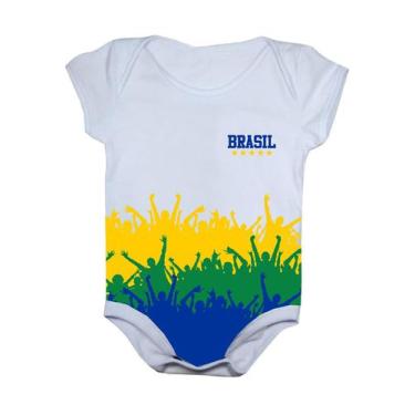 Imagem de Body De Bebê Manga Curta Brasil Torcida - Calupa