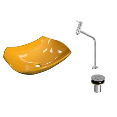 Imagem de Kit Cuba L42 C/Torneira Link 1062 Metal + Válvula Click 1''B (2,6cm) Amarelo