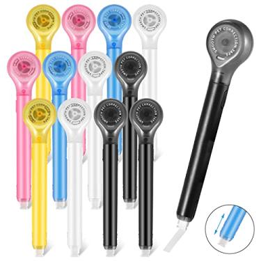 Imagem de BESARME 12 canetas de fita corretiva, proteção push pull, aplicador fácil de usar para material de escritório escolar instantâneo, 1/5 x 236 polegadas