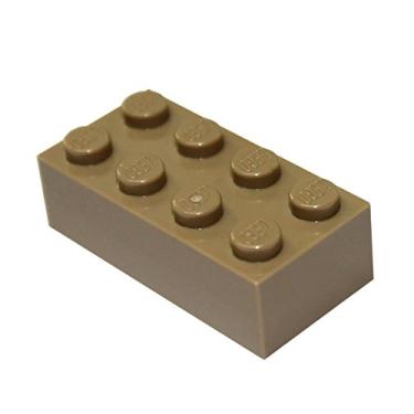 Imagem de LEGO Parts and Pieces: Dark Tan (Sand Yellow) 2x4 Brick x100