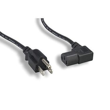 Imagem de Cablelera Cabo de alimentação norte-americano de 9 cm, NEMA 5-15P e IEC-60320-C13 ângulo reto, preto (ZADA15PC-03)