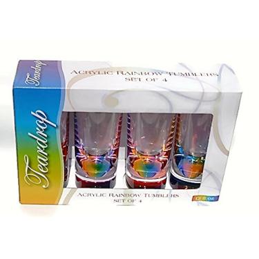 Imagem de Merritt International Conjunto de 4 copos de copo de acrílico arco-íris para presente