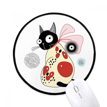 Imagem de DIYthinker Animal Pet Lover Tapete de rato de gato fofo desktop escritório tapete redondo para computador