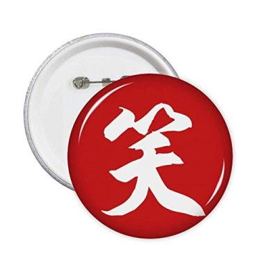 Imagem de Broche de personagem chinês Laugh China Emblema de botão Decoração 5 peças