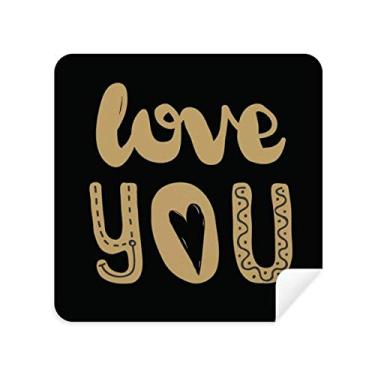 Imagem de DIYthinker Love You Gold Quote Pano de limpeza de escrita à mão tecido de camurça 2 peças