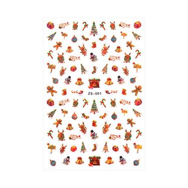 Imagem de Qudai 1pcs adesivos de unhas para o Natal adesivos de unhas autoadesivos de transferência de água DIY Nail Art Manicure Decorações para mulheres e crianças