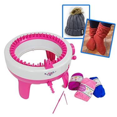 Imagem de TEAR DE MANIVELA MÁQUINA DE TRICÔ FAZER GORROS E TOUCAS 40 AGULHAS