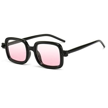 Imagem de Óculos de sol quadrados femininos, masculinos, pequenos, óculos de sol punk, moda feminina, óculos UV400, óculos de direção, preto, vermelho claro, tamanho único