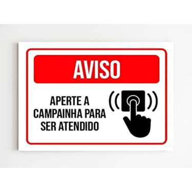 Imagem de Genérico Placa de Sinalização Aperte a Campainha para Ser Atendido - MDF, 20x29 cm, Formal
