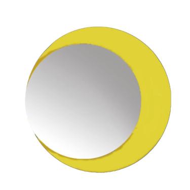 Imagem de Espelho Decorativo Lua Crescente Amarelo 50 Cm Redondo