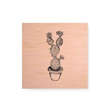 Imagem de Arte Maníacos Quadro decorativo com moldura caixa branca em Madeira - Cactus Vintage - 30x30cm