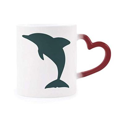 Imagem de Caneca azul oceano Docile fofo golfinho sensível ao calor Caneca vermelha que muda de cor