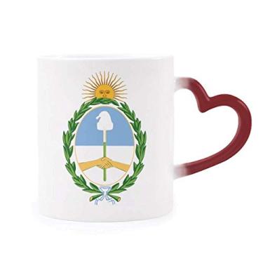 Imagem de Caneca com emblema nacional Buenos Aires Argentina sensível ao calor Caneca vermelha que muda de cor