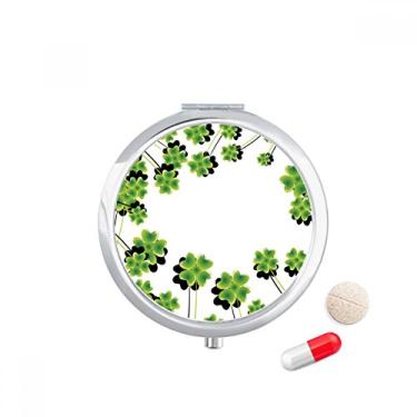 Imagem de Caixa de comprimidos com quatro folhas circulares da Irlanda de São Patrício para guardar remédios