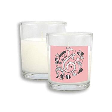 Imagem de Listras horizontais nota musical rosa branco velas de incenso perfumado de vidro