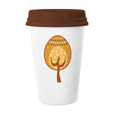 Imagem de Caneca de árvore de ovo amarelo festival de páscoa caneca de café copo de cerâmica
