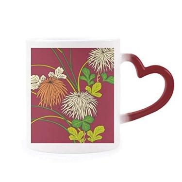Imagem de Caneca com pintura de cultura japonesa outono sensível ao calor vermelha muda de cor