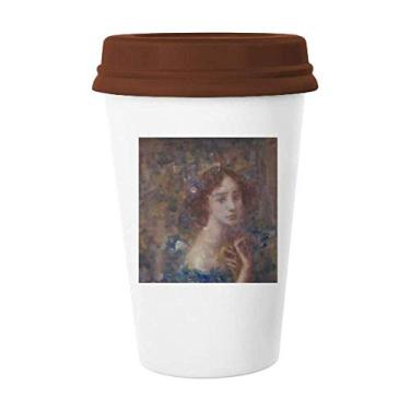 Imagem de Caneca de cerâmica Miss Fall XJJ com pintura a óleo para café e copo de cerâmica